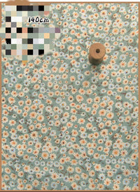 HKM-737491 Delicate Hand-Made Cotton Silk Rayon Fabric with Floral Print - 0.5m x 1m