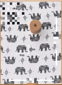 HKM-737491 Delicate Hand-Made Cotton Silk Rayon Fabric with Floral Print - 0.5m x 1m