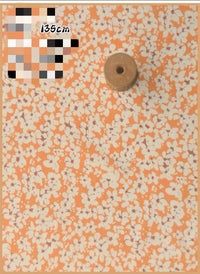 HKM-737491 Delicate Hand-Made Cotton Silk Rayon Fabric with Floral Print - 0.5m x 1m