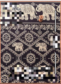 HKM-737491 Delicate Hand-Made Cotton Silk Rayon Fabric with Floral Print - 0.5m x 1m