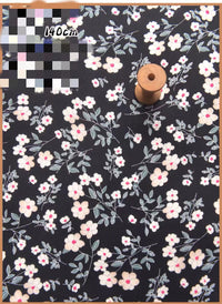HKM-737491 Delicate Hand-Made Cotton Silk Rayon Fabric with Floral Print - 0.5m x 1m