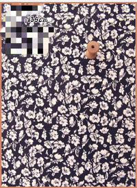 HKM-737491 Delicate Hand-Made Cotton Silk Rayon Fabric with Floral Print - 0.5m x 1m