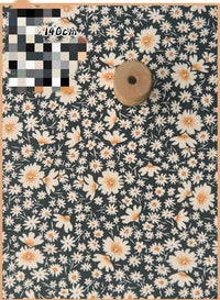 HKM-737491 Delicate Hand-Made Cotton Silk Rayon Fabric with Floral Print - 0.5m x 1m