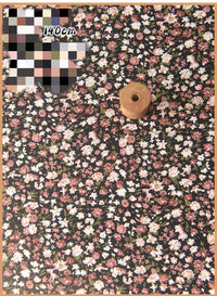 HKM-737491 Delicate Hand-Made Cotton Silk Rayon Fabric with Floral Print - 0.5m x 1m