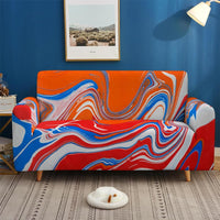HKM-737555 Artistic Non-slip Stretch Sofa Cover - Floral Design, Polyester Fabric, Modern Style, Various Sizes Available