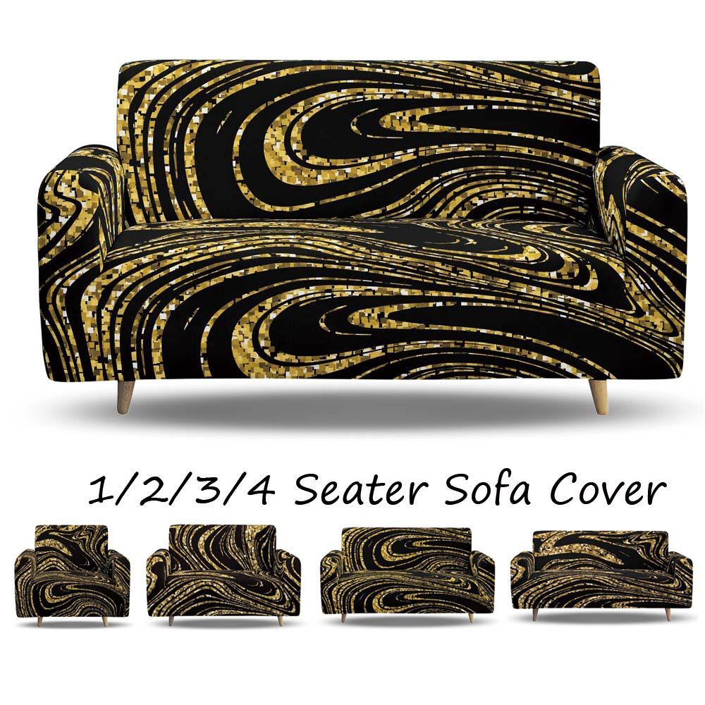 HKM-737555 Artistic Non-slip Stretch Sofa Cover - Floral Design, Polyester Fabric, Modern Style, Various Sizes Available