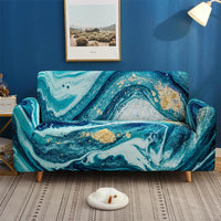 HKM-737555 Artistic Non-slip Stretch Sofa Cover - Floral Design, Polyester Fabric, Modern Style, Various Sizes Available