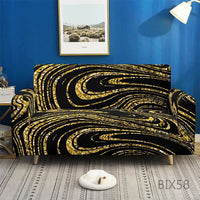 HKM-737555 Artistic Non-slip Stretch Sofa Cover - Floral Design, Polyester Fabric, Modern Style, Various Sizes Available