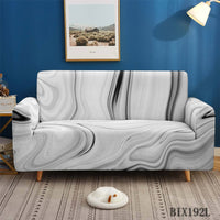 HKM-737555 Artistic Non-slip Stretch Sofa Cover - Floral Design, Polyester Fabric, Modern Style, Various Sizes Available