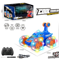 HKM-737619 360 Degree Rotating RC Stunt Car with Wheel Lights - Off Road Remote Control Vehicle