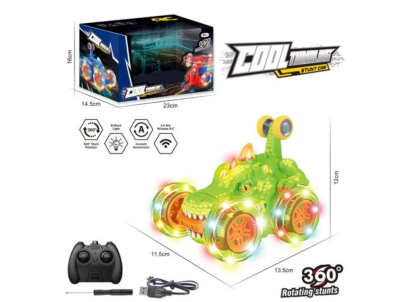 HKM-737619 360 Degree Rotating RC Stunt Car with Wheel Lights - Off Road Remote Control Vehicle