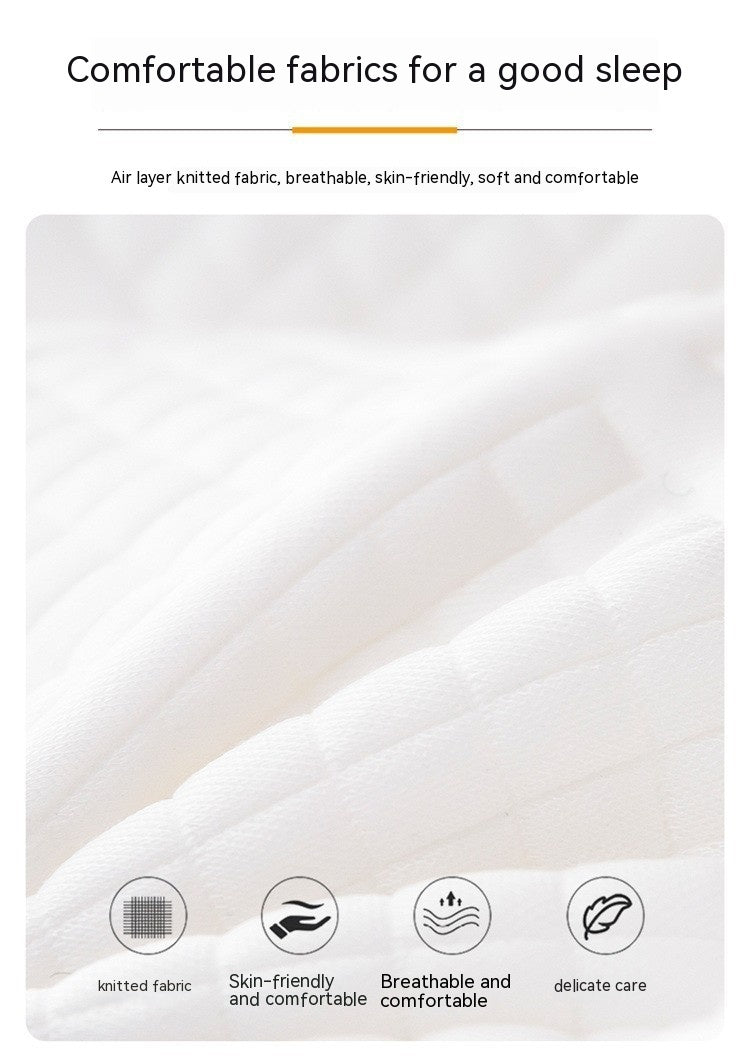 HKM-737619 Cervical Pillow Rectangular Design in Mint Blue, Dark Gray, and Linen for Adults