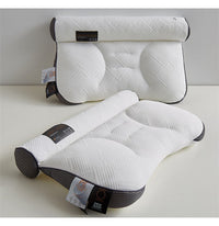 HKM-737619 Cervical Pillow Rectangular Design in Mint Blue, Dark Gray, and Linen for Adults