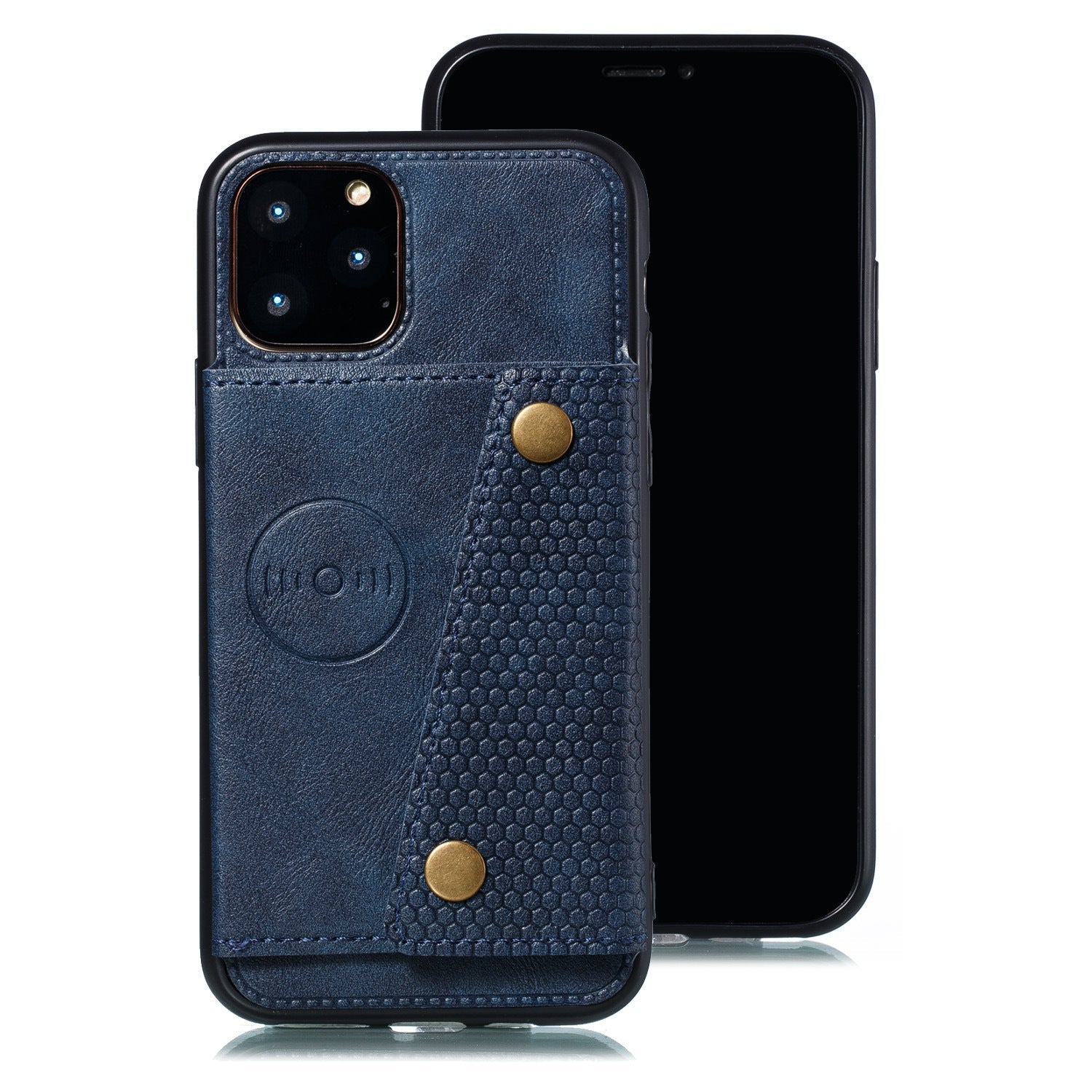 HKM-737747 Fashionable TPU and Leather Phone Case Compatible with iPhone 12, 11, 8 Plus, and Android Models