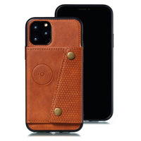 HKM-737747 Fashionable TPU and Leather Phone Case Compatible with iPhone 12, 11, 8 Plus, and Android Models