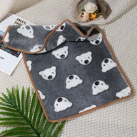 HKM-737939 Cozy Thermal Coral Fleece Pet Blanket with Paw Print Design for Dogs and Cats