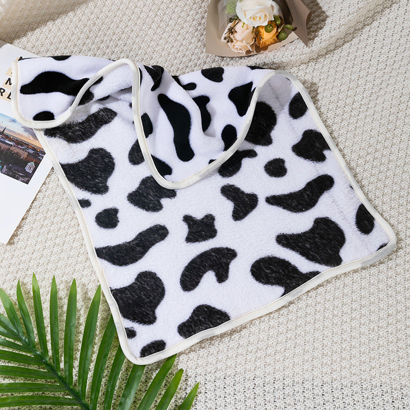 HKM-737939 Cozy Thermal Coral Fleece Pet Blanket with Paw Print Design for Dogs and Cats
