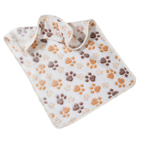 HKM-737939 Cozy Thermal Coral Fleece Pet Blanket with Paw Print Design for Dogs and Cats
