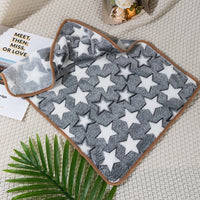HKM-737939 Cozy Thermal Coral Fleece Pet Blanket with Paw Print Design for Dogs and Cats