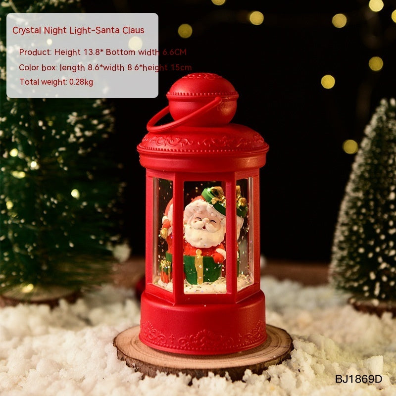 HKM-737939 Creative Christmas Crystal Night Lamp - Santa Claus, Christmas Tree, Iceman, and Deer Designs