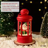 HKM-737939 Creative Christmas Crystal Night Lamp - Santa Claus, Christmas Tree, Iceman, and Deer Designs