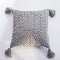 HKM-737939 Nordic Chenille Quilted Cushion Cover 45x45cm Striped Design, Polyester with PP Cotton Filling