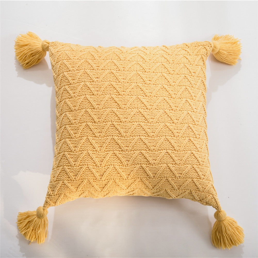 HKM-737939 Nordic Chenille Quilted Cushion Cover 45x45cm Striped Design, Polyester with PP Cotton Filling