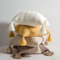 HKM-737939 Nordic Chenille Quilted Cushion Cover 45x45cm Striped Design, Polyester with PP Cotton Filling