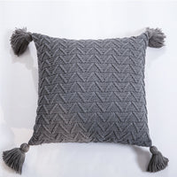 HKM-737939 Nordic Chenille Quilted Cushion Cover 45x45cm Striped Design, Polyester with PP Cotton Filling