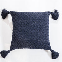 HKM-737939 Nordic Chenille Quilted Cushion Cover 45x45cm Striped Design, Polyester with PP Cotton Filling