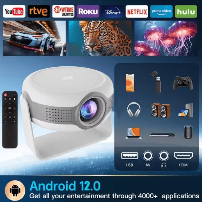 HKM-738003 Compact LED Projector with Highlight Coating Lens for Vivid Visuals and Built-in Speakers
