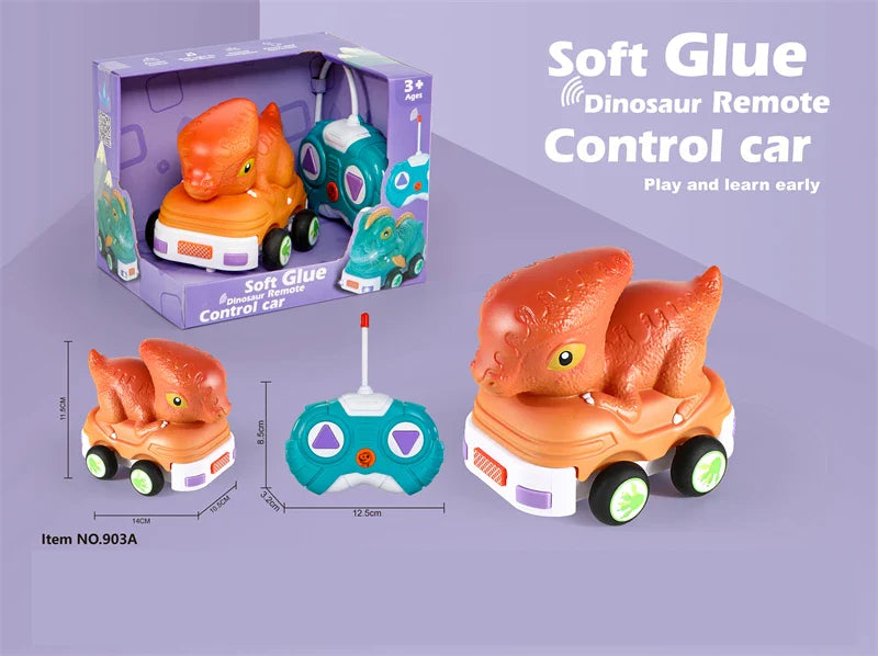 HKM-738067 Remote Control Soft Glue Dinosaur Car Toy for Indoor and Outdoor Play - Educational RC Vehicle for Ages 5 and Up