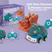 HKM-738067 Remote Control Soft Glue Dinosaur Car Toy for Indoor and Outdoor Play - Educational RC Vehicle for Ages 5 and Up