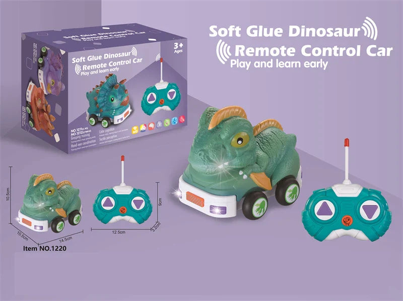 HKM-738067 Remote Control Soft Glue Dinosaur Car Toy for Indoor and Outdoor Play - Educational RC Vehicle for Ages 5 and Up