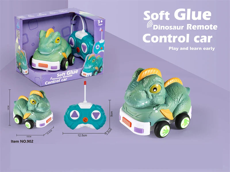 HKM-738067 Remote Control Soft Glue Dinosaur Car Toy for Indoor and Outdoor Play - Educational RC Vehicle for Ages 5 and Up