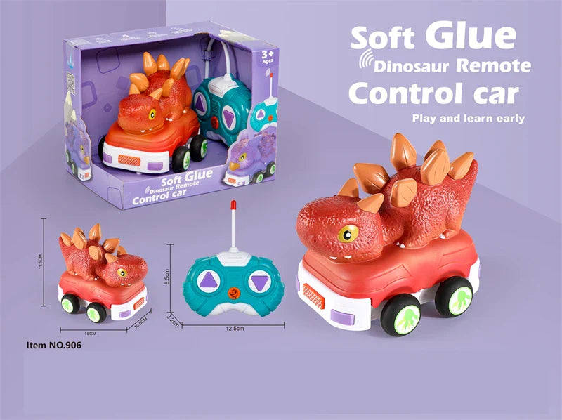 HKM-738067 Remote Control Soft Glue Dinosaur Car Toy for Indoor and Outdoor Play - Educational RC Vehicle for Ages 5 and Up