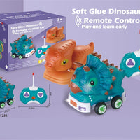 HKM-738067 Remote Control Soft Glue Dinosaur Car Toy for Indoor and Outdoor Play - Educational RC Vehicle for Ages 5 and Up