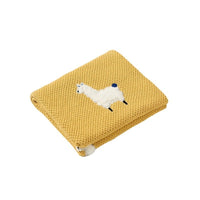 HKM-738131 Three-Dimensional Cotton Embroidered Blanket for Kids, 75x100CM, Available in Light Pink, White, Blue, Meat Pink, Gray, Turmeric