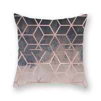 HKM-738195 Geometric Plush Pillowcase 45x45cm for Living Room and Bedroom Decor
