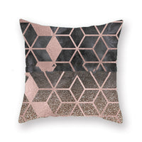 HKM-738195 Geometric Plush Pillowcase 45x45cm for Living Room and Bedroom Decor
