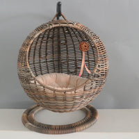 HKM-738195 Rattan Cat Nest Hanging Basket Semi-closed Summer Four Seasons