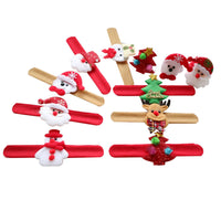 HKM-738259 Plush Cartoon Christmas Day Decorative Bracelets - Mixed Color Set of 8