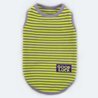 HKM-738387 Breathable Striped Vest for Small Dogs and Cats in Fluorescent Green and Pink
