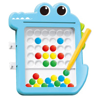 HKM-738387 Colorful Beads Magnetic Drawing Board for Kids - Educational Plastic Toy for Creative Learning