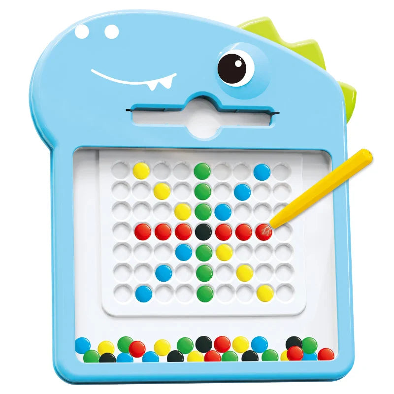 HKM-738387 Colorful Beads Magnetic Drawing Board for Kids - Educational Plastic Toy for Creative Learning