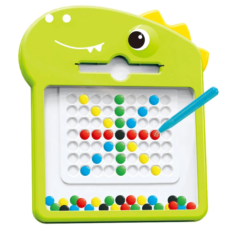 HKM-738387 Colorful Beads Magnetic Drawing Board for Kids - Educational Plastic Toy for Creative Learning