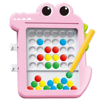 HKM-738387 Colorful Beads Magnetic Drawing Board for Kids - Educational Plastic Toy for Creative Learning