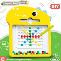 HKM-738387 Colorful Beads Magnetic Drawing Board for Kids - Educational Plastic Toy for Creative Learning