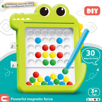 HKM-738387 Colorful Beads Magnetic Drawing Board for Kids - Educational Plastic Toy for Creative Learning