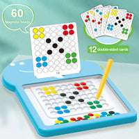 HKM-738387 Colorful Beads Magnetic Drawing Board for Kids - Educational Plastic Toy for Creative Learning